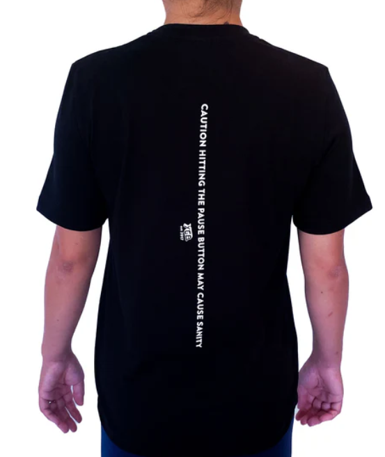 You Girl Boy - 'Caution Hitting the Pause Button' - Unisex T-Shirt Black V-Neck