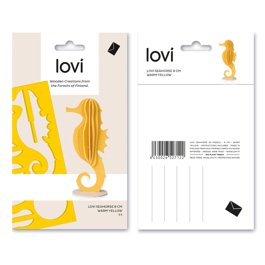 S Seahorse, Warm Yellow (8cm)