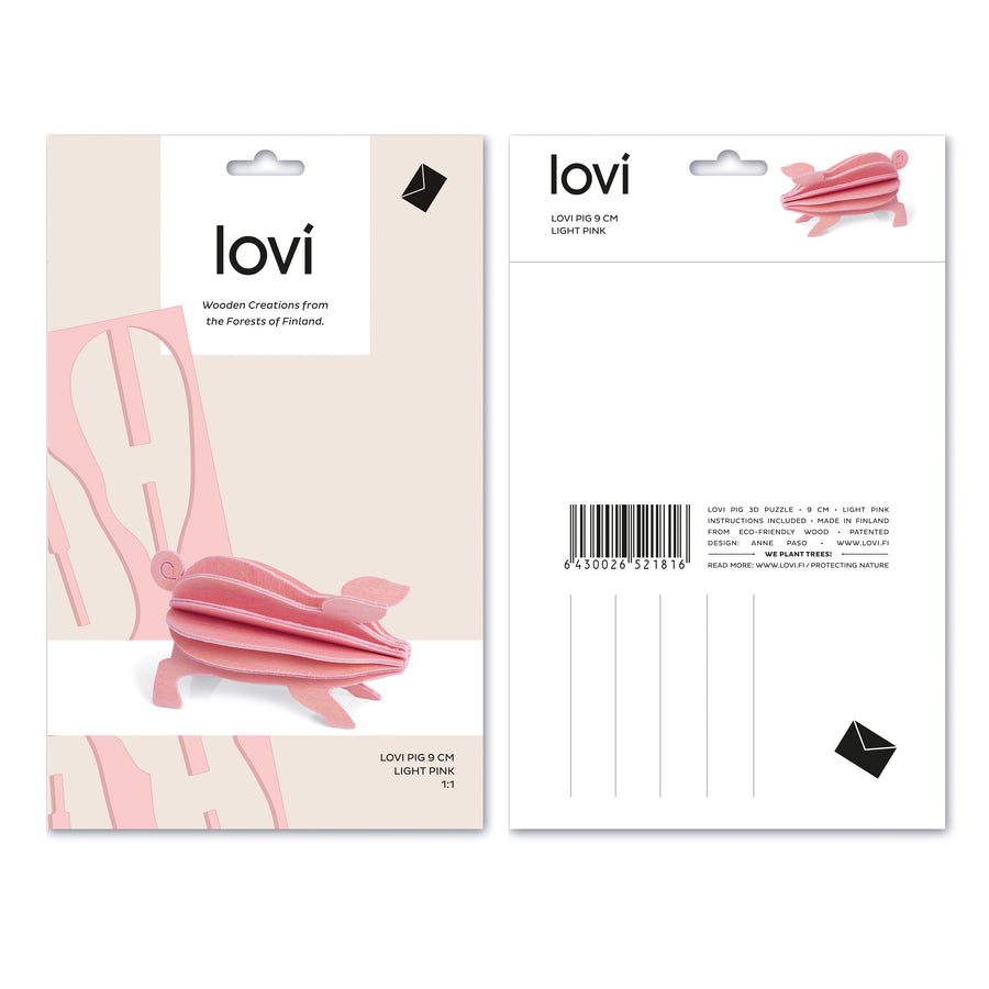 Lovi - Medium Pig, Light Pink (10cm)