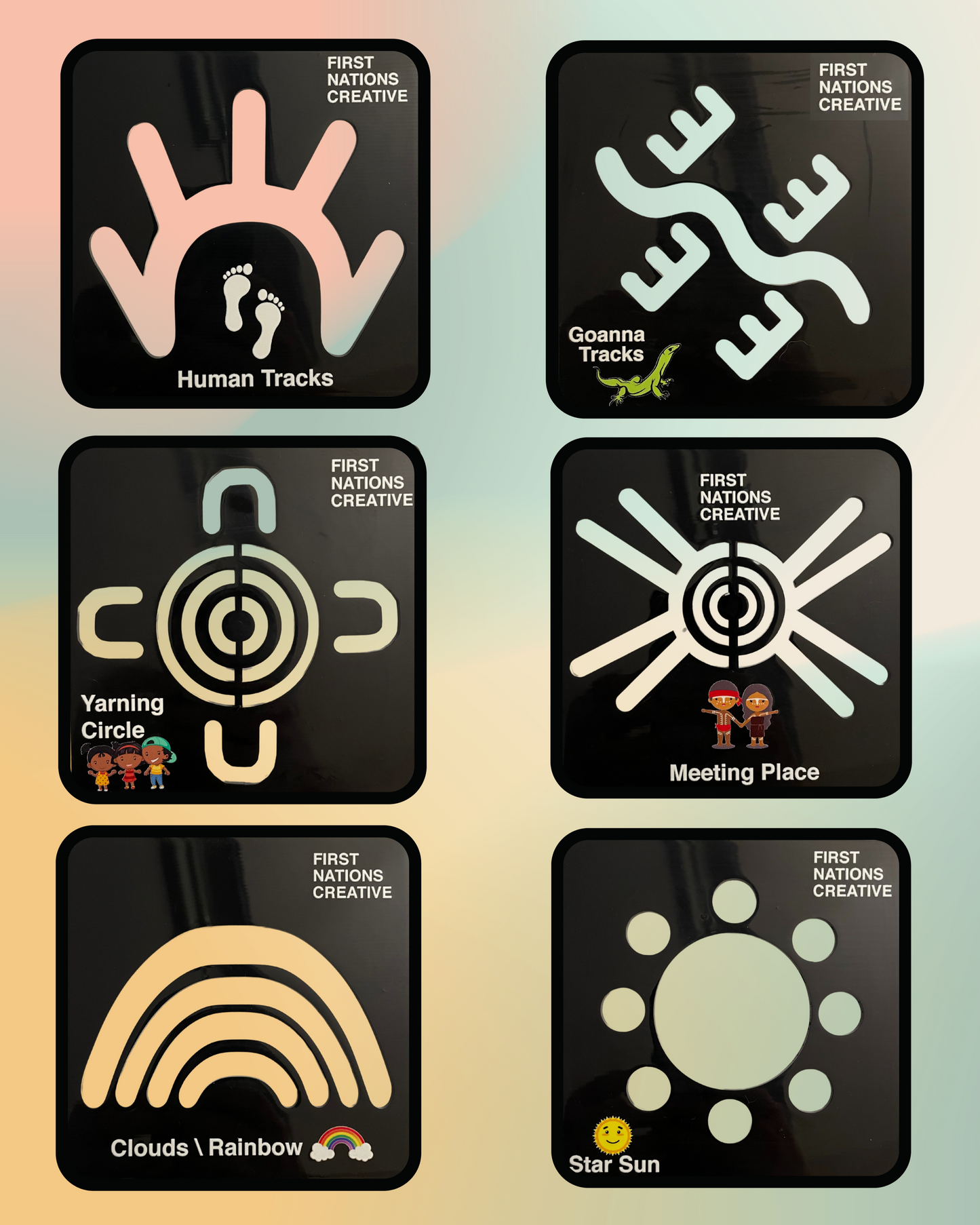 First Nations Creative - Aboriginal Symbol Stencils - Set 2 - Set of 6