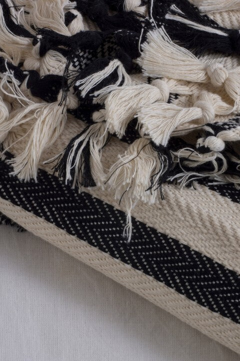 Loom.ist Bold Striped Blanket - Natural/Black