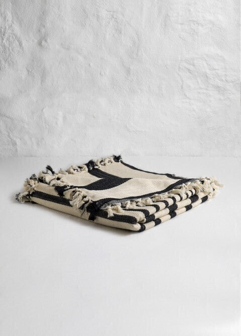 Loom.ist Bold Striped Blanket - Natural/Black