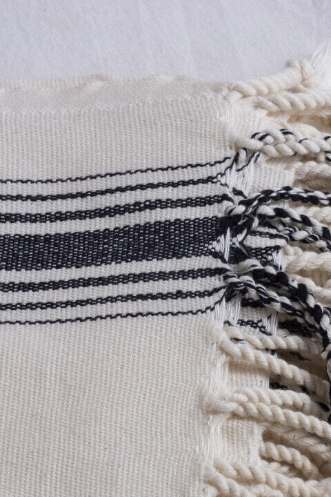 Loom.ist Natural Turkish Towel - Natural/Bold Black Stripe in Middle