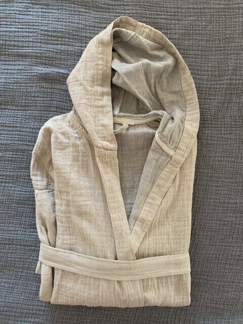 Loom.ist Muslin Hooded Robe - Taupe-Grey