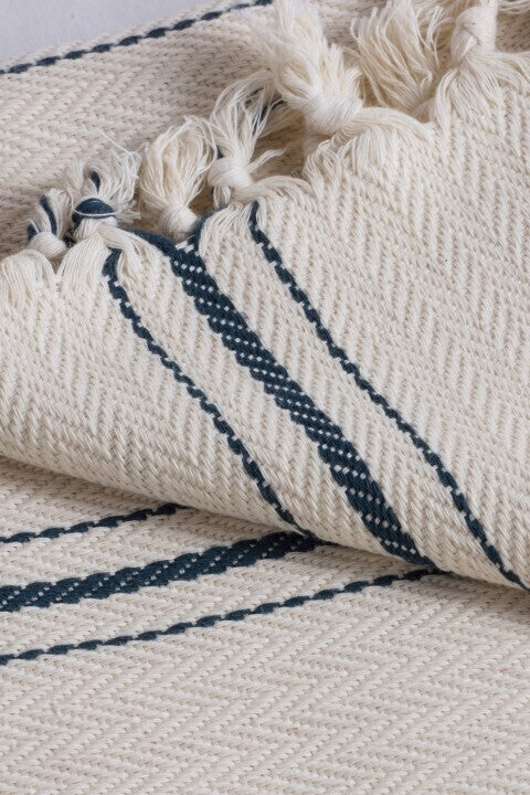 Loom.ist Striped Blanket - Natural-Marine