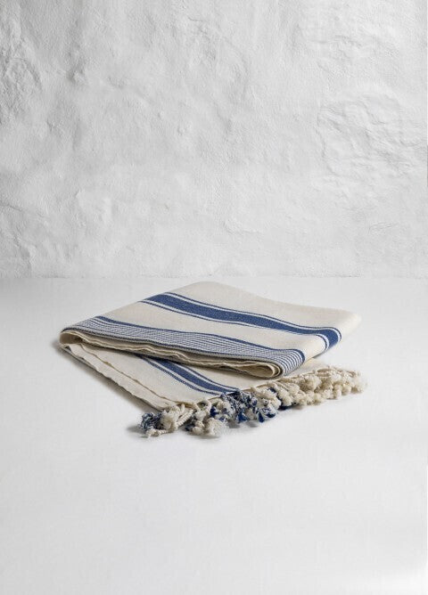 Loom.ist Natural Turkish Towel - Natural/Marine Stripes