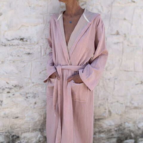 Loom.ist Muslin Hooded Robe - Blush-Taupe