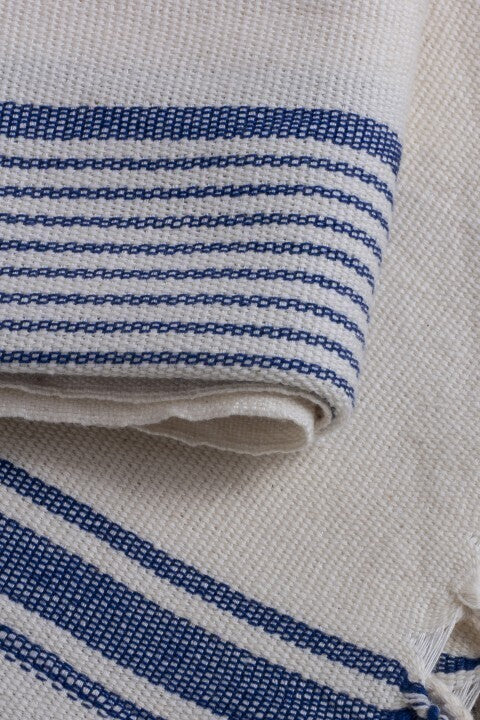 Loom.ist Natural Turkish Towel - Natural/Marine Stripes