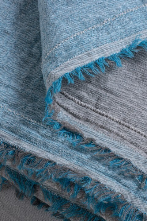 Loom.ist Muslin Blanket - Grey-Turquoise