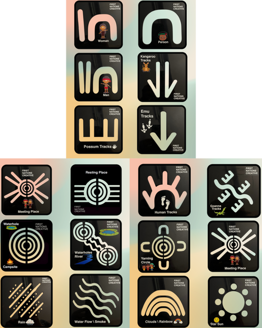 First Nations Creative - Aboriginal Symbol Stencils - Educators Set - Full Set of 18