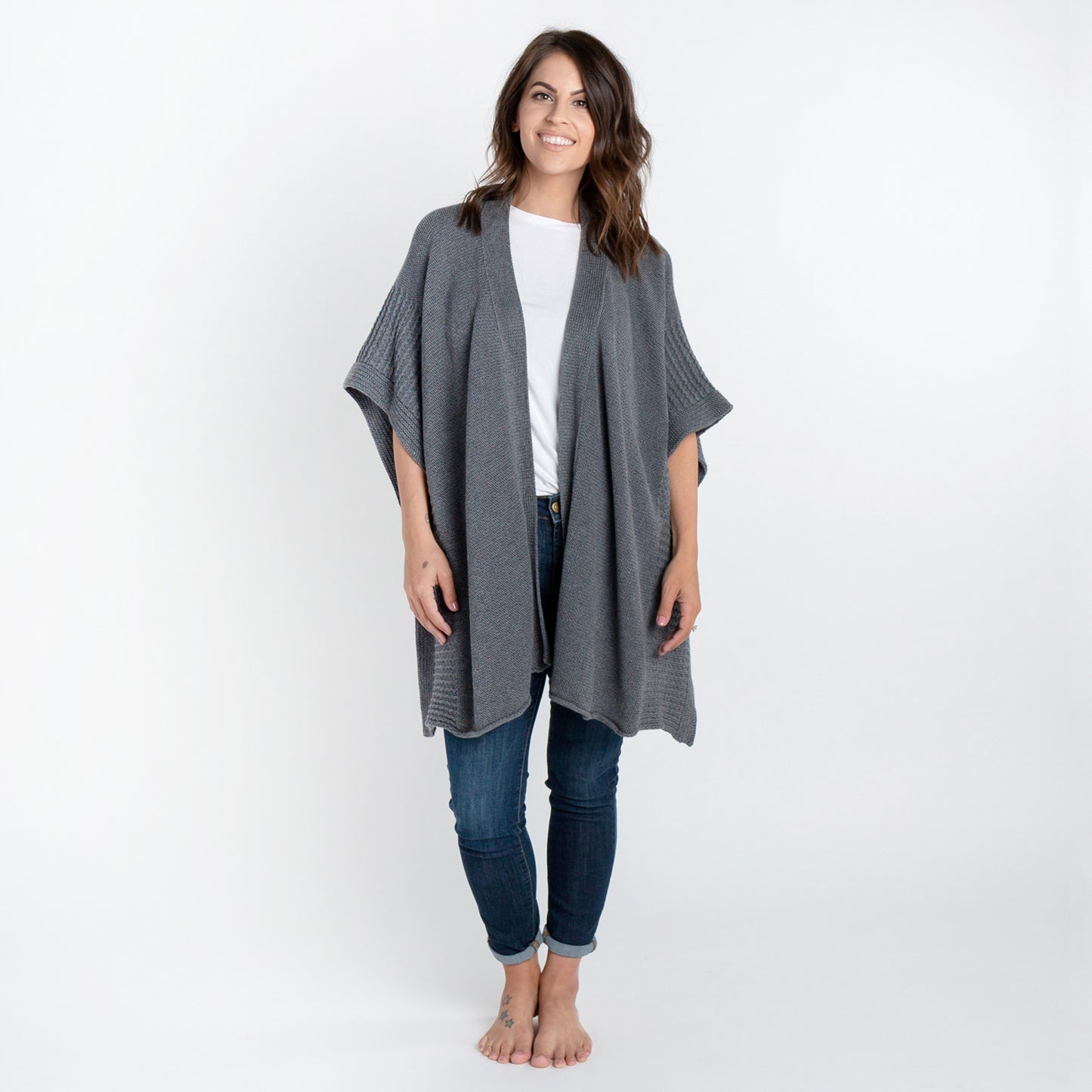 Zestt - Organic Cotton Arden Poncho - Grey