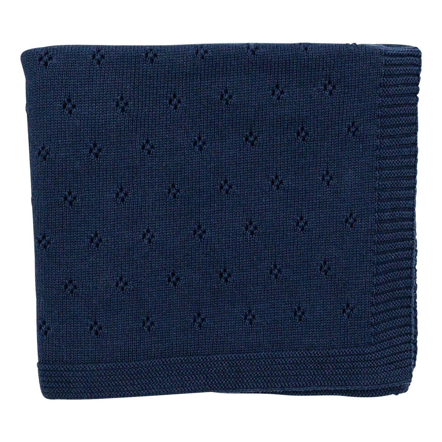 Zestt - Organic Cotton Clover Baby Blanket - Navy