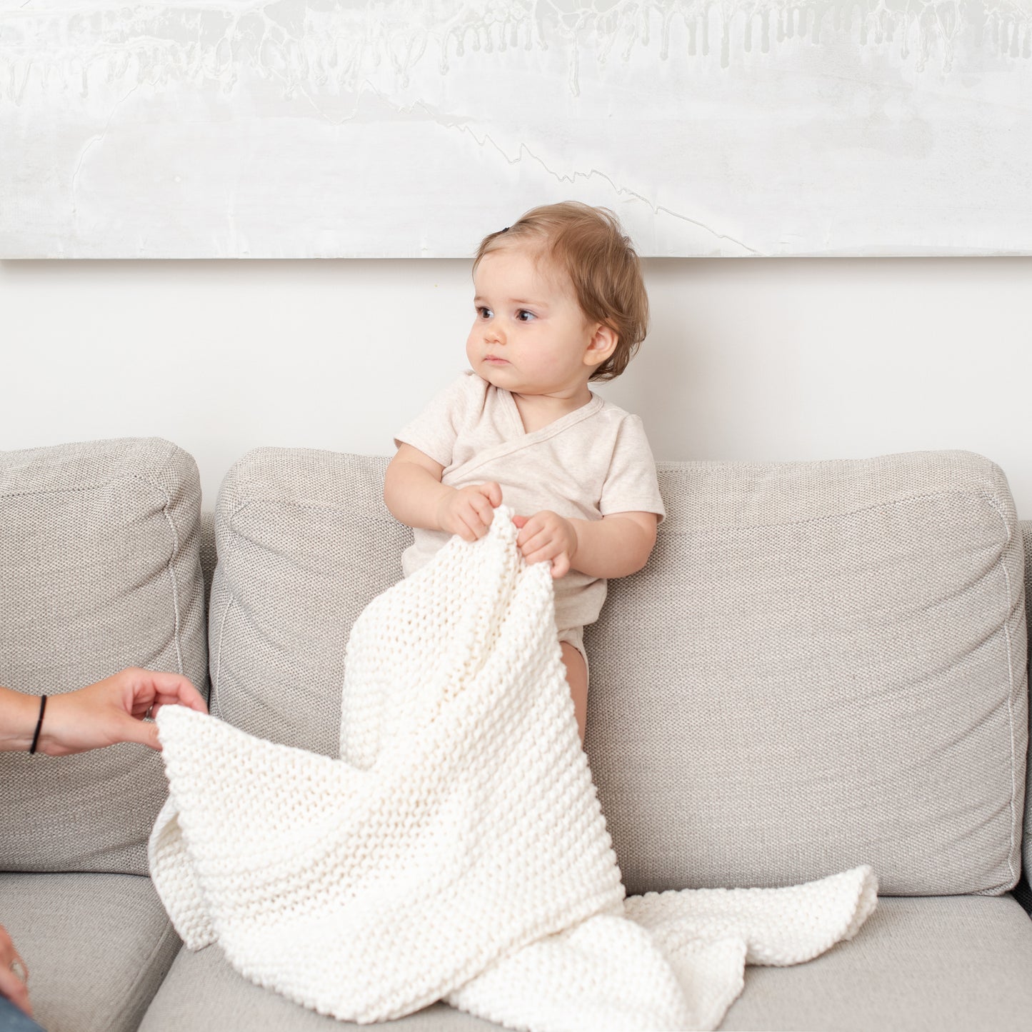 Zestt - Organic Cotton Baby Blanket & Hat Gift Set - White