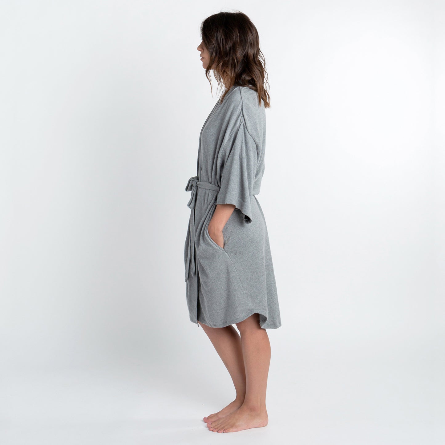 Zestt - Organic Cotton Lounge Robe - Grey