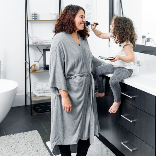 Zestt - Organic Cotton Lounge Robe - Grey