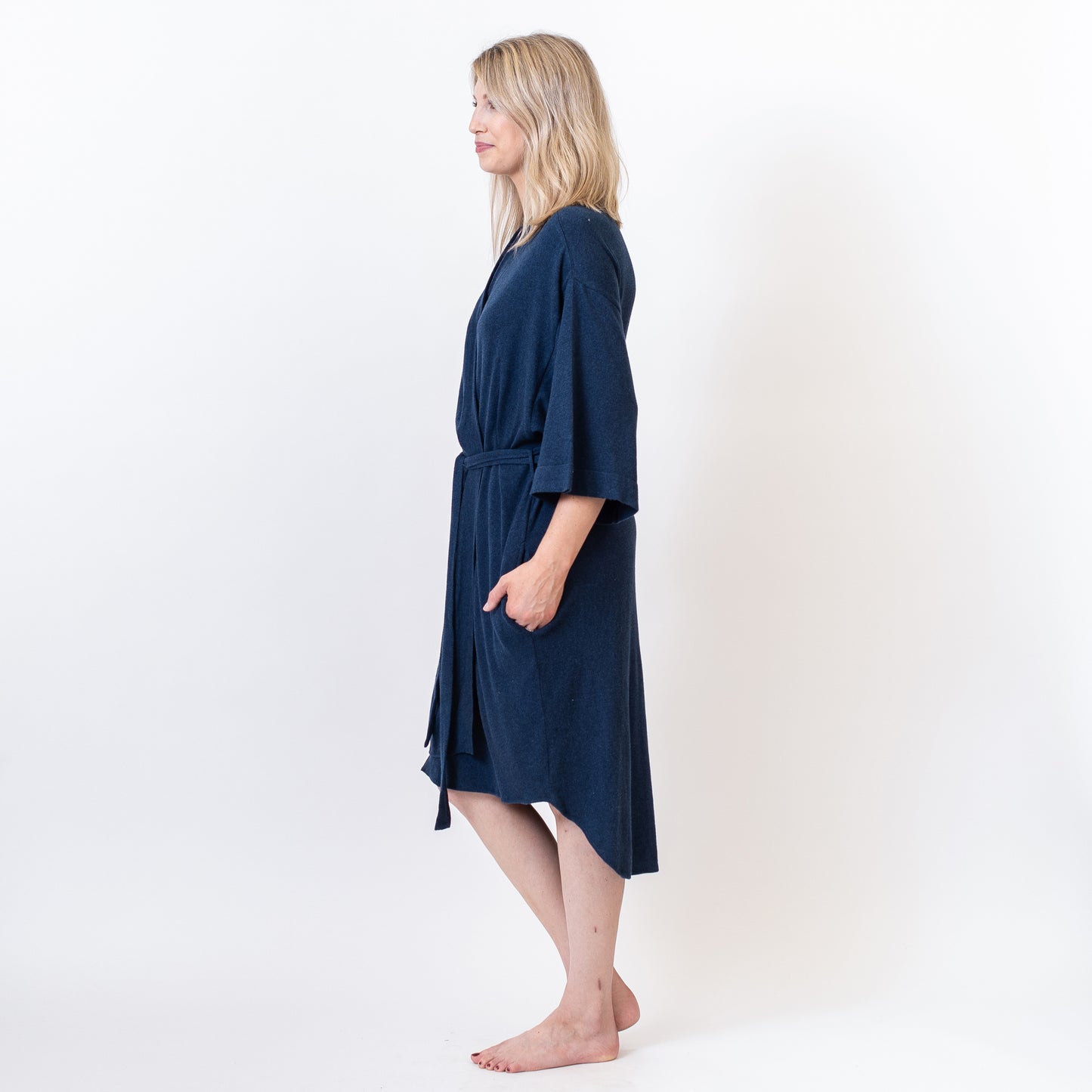 Zestt - Organic Cotton Lounge Robe - Navy