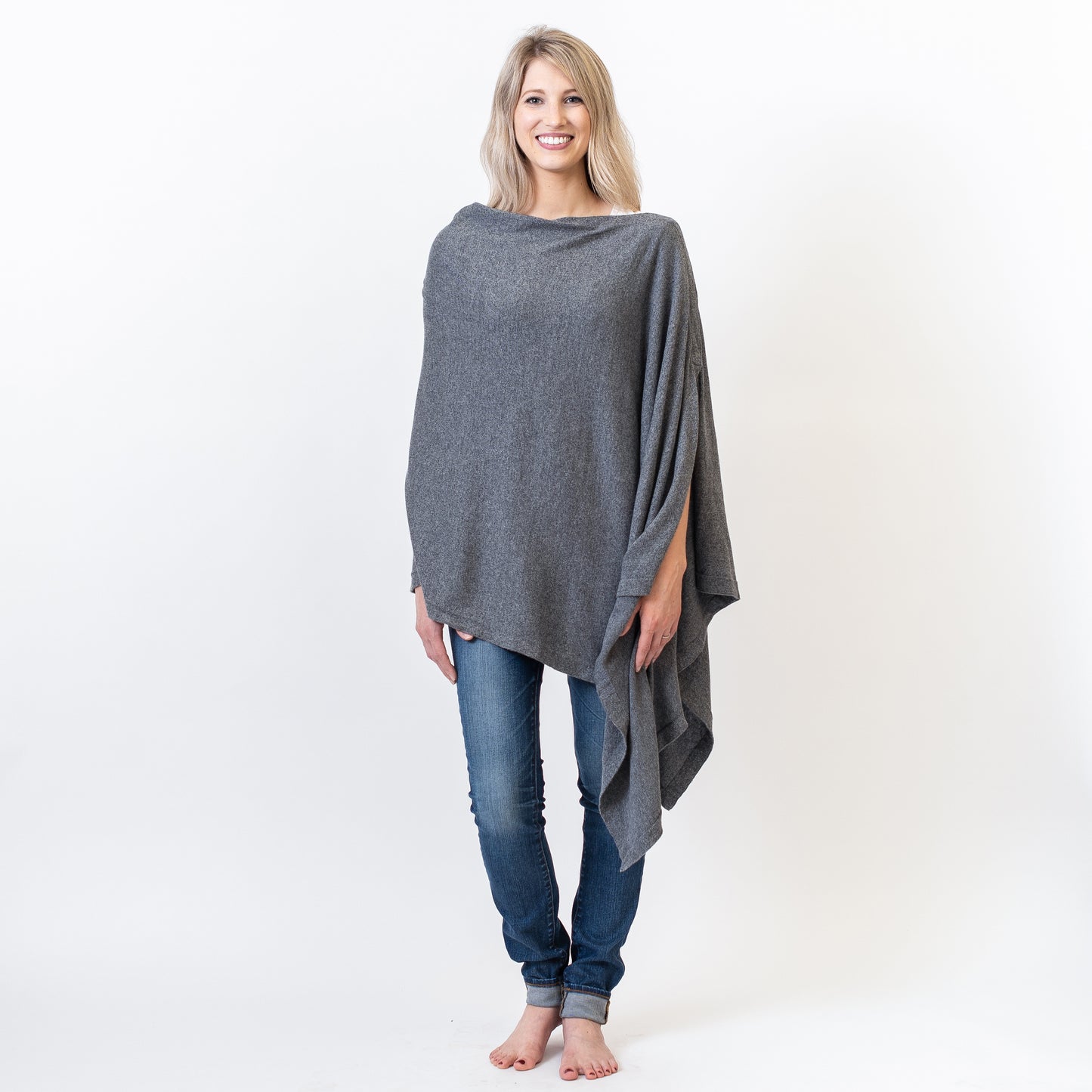 Zestt - Organic Cotton Nursing Poncho - Dark Grey