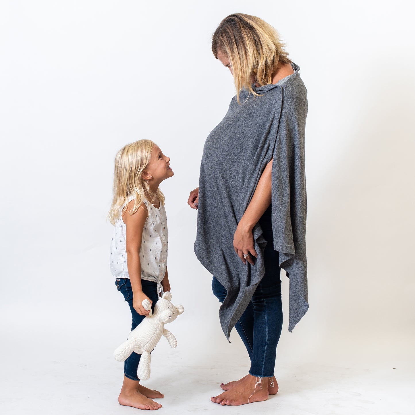 Zestt - Organic Cotton Nursing Poncho - Dark Grey