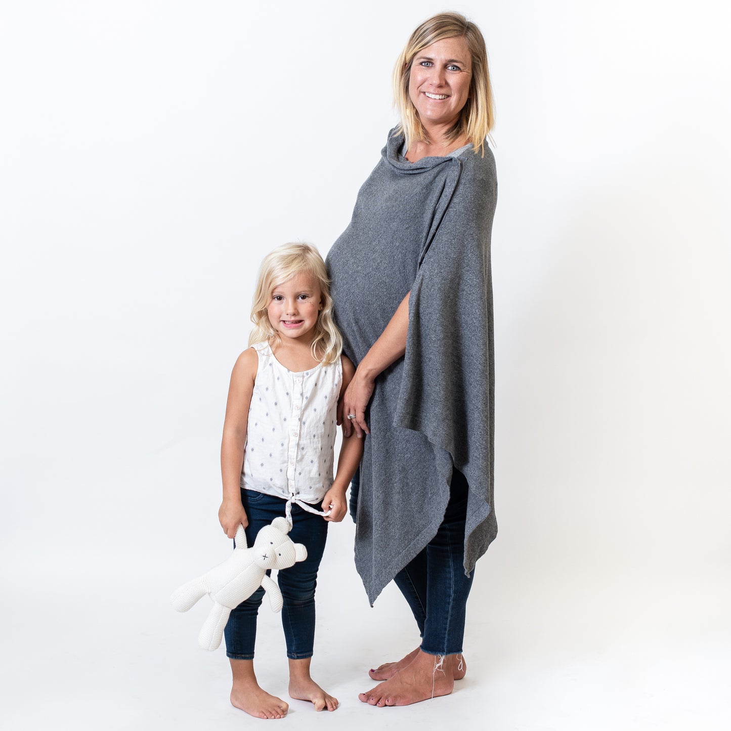 Zestt - Organic Cotton Nursing Poncho - Dark Grey