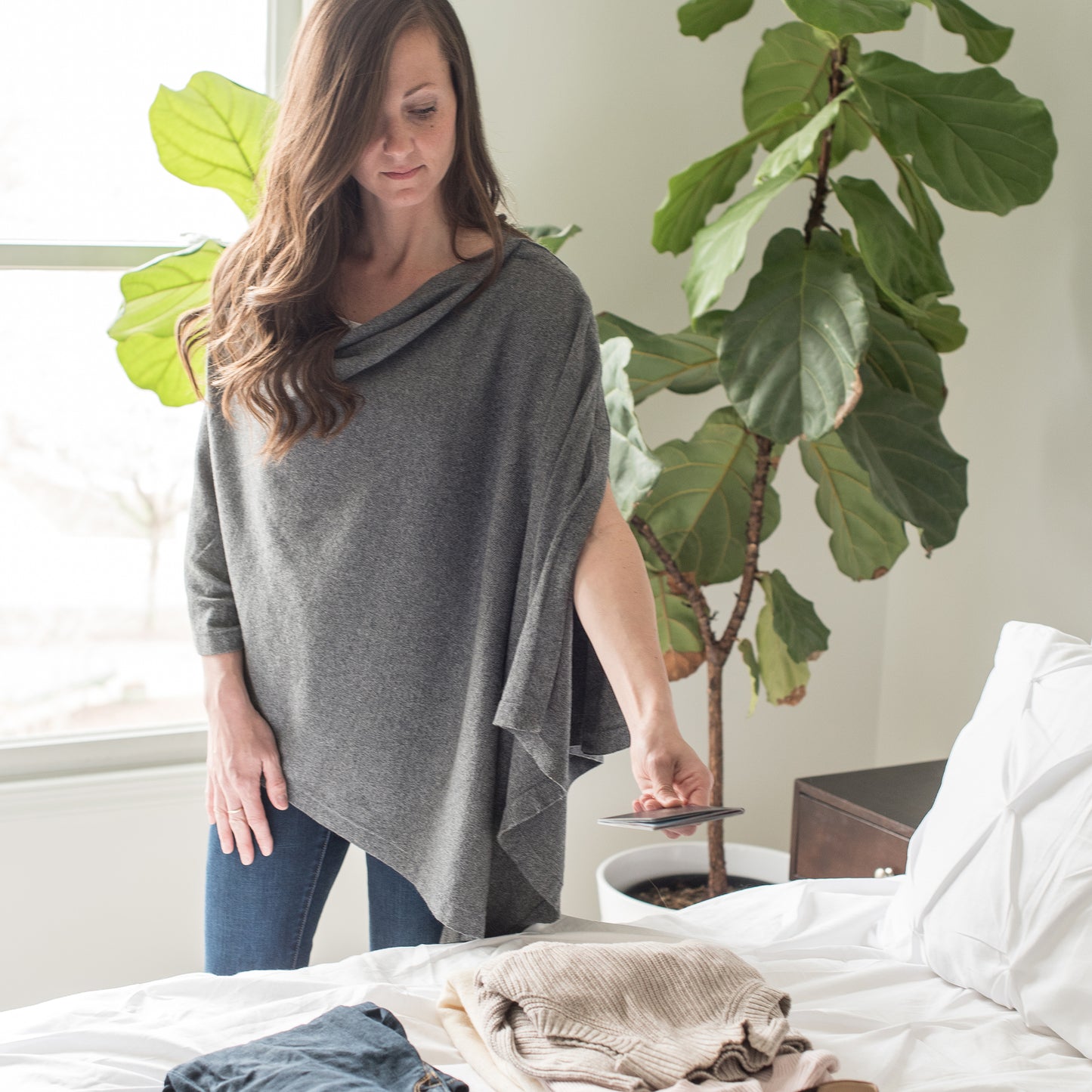 Zestt - Organic Cotton Travel Poncho - Grey