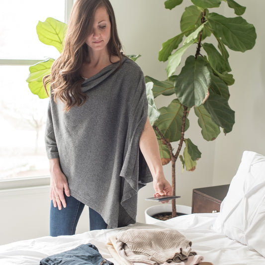 Zestt - Organic Cotton Travel Poncho - Grey