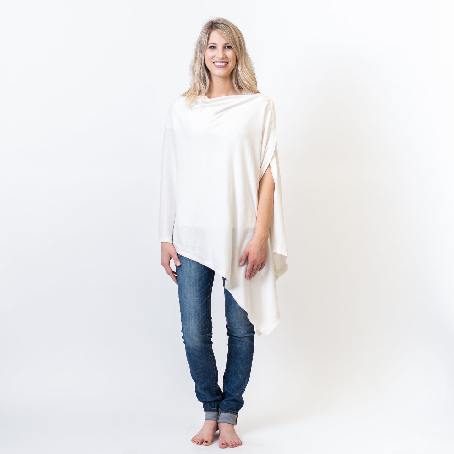 Zestt - Organic Cotton Travel Poncho - Soft White