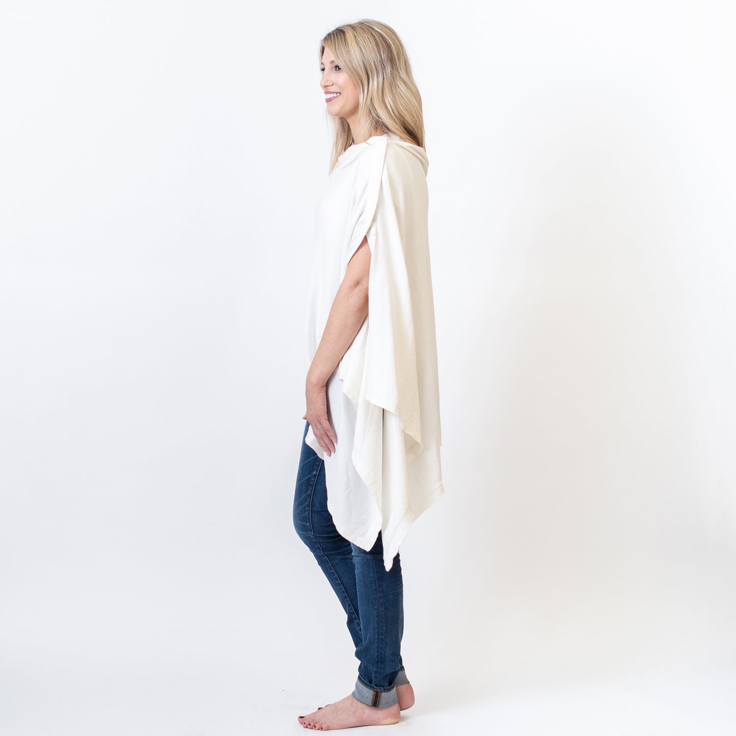 Zestt - Organic Cotton Travel Poncho - Soft White