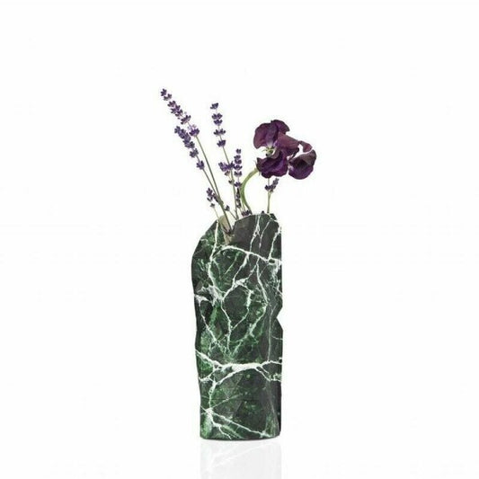 Tiny Miracles - Paper Vase Cover SMALL Marble Green