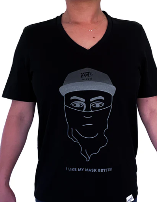 You Girl Boy - 'I Like My Mask Better' - Unisex T-Shirt Black V-Neck