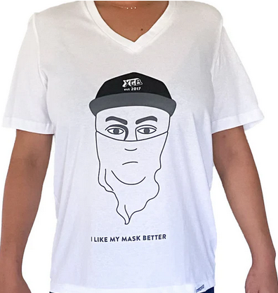 You Girl Boy - 'I Like My Mask Better' - Unisex T-Shirt White V-Neck