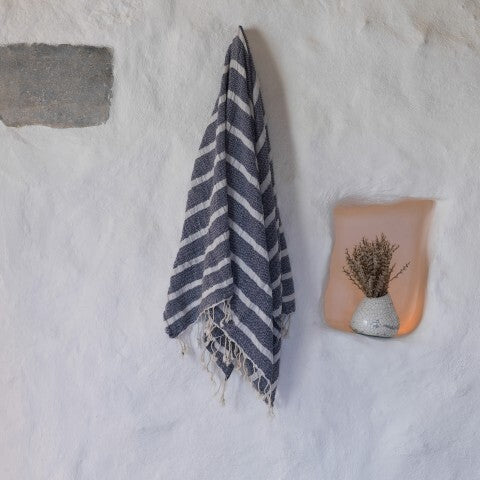 Loom.ist Gauze Cotton Striped Turkish Towel - Marine