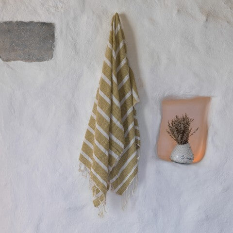 Loom.ist Gauze Cotton Striped Turkish Towel - Mustard