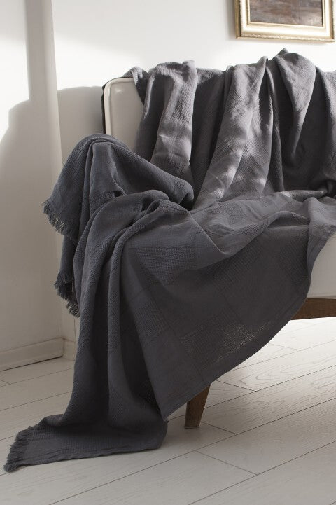 Loom.ist Linen Blanket - Dark Grey