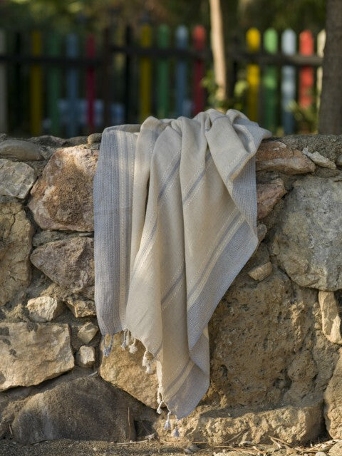 Loom.ist Linen Turkish Towel - Natural/Marine