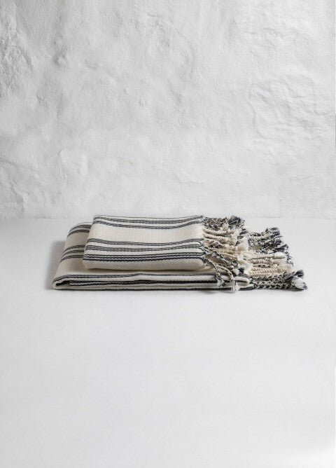 Loom.ist Natural Turkish Towel - Natural/Triple Black Stripes