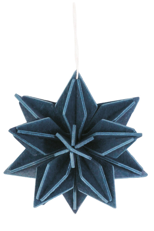 M Star Ornament, Navy (7cm) 