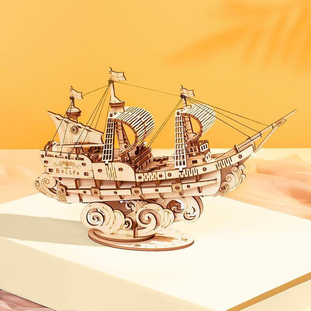 Hands Craft 3D Laser Cut Wooden Puzzle: Sailing Ship