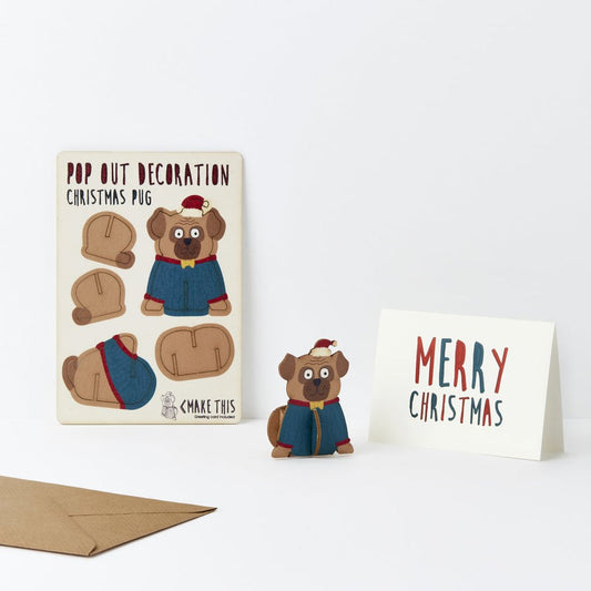 Ikonink - Pop Out Pug Christmas Card